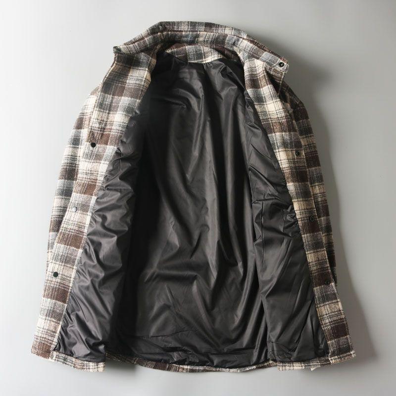 Export Surplus Stock, Label-Cut, Spring Japanese-Style Retro Woolen Plaid Shirt, Men's Long-Sleeve Korean Fashion Casual Jacket