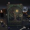 Tree of Life Grimoire – Leather Book of Shadows with Moon Phases | Handmade Witchcraft Spell Book | Celestial Journal for Gifts