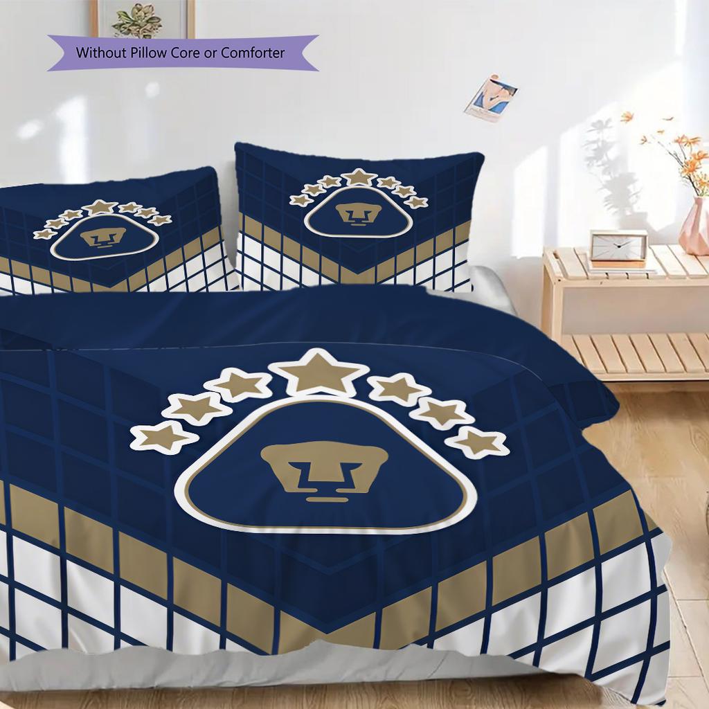 Pumas UNAM Pattern Bedding Quilt Set Quilt Cover Pillowcase Home Decoration Birthday Gift (1 * duvet cover + 2 * pillowcase, without core)