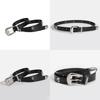 Y2k Womens Punk Leather Belt With Skull Decor And Metal Buckle For Casual Wear