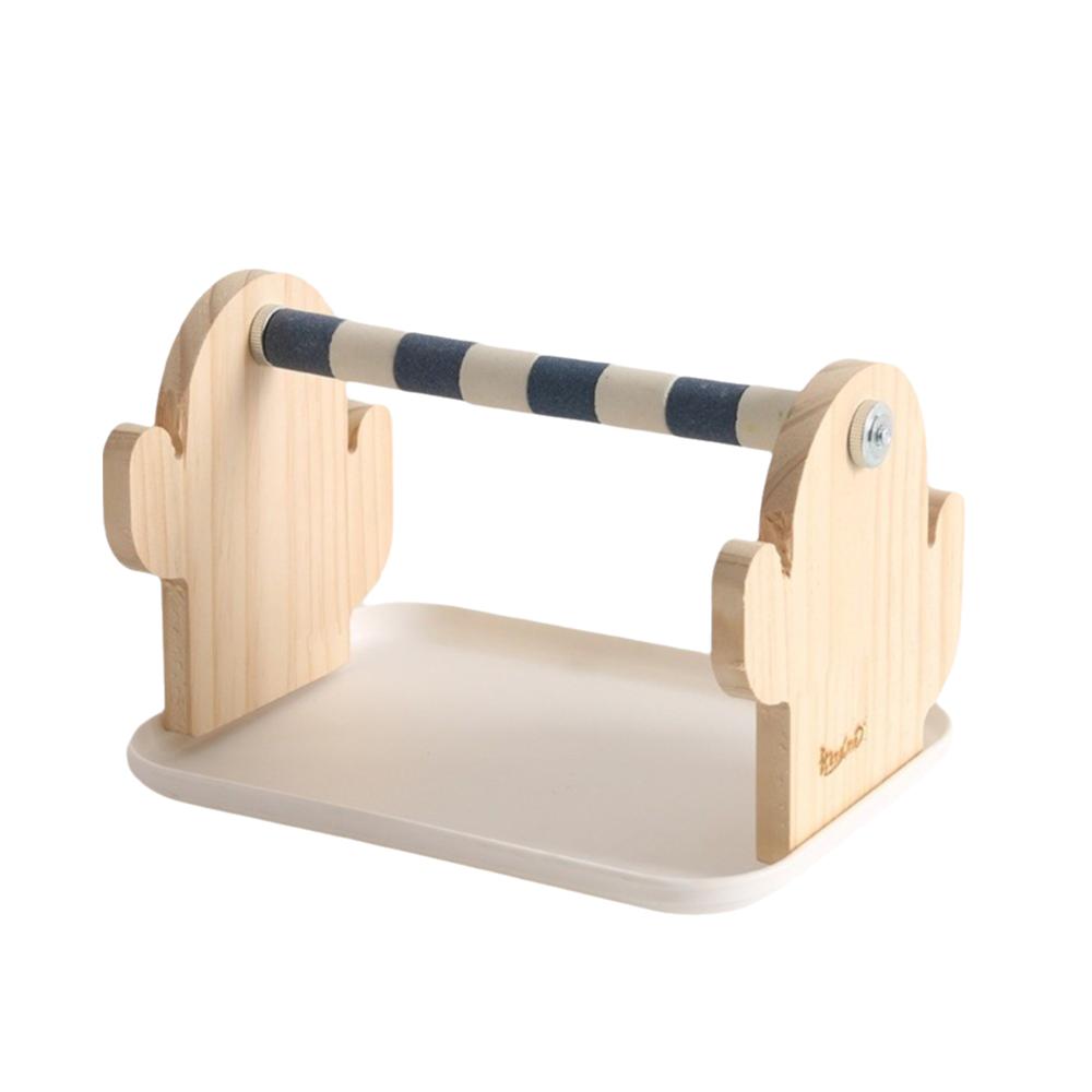 Stabile Holz-Vogelplattform mit Schale Wellensittich Schleifstangen Vogel-Trainingsständer Haustier-Training