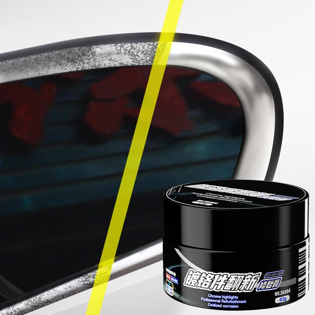 Chrome Rust Remover Car Chassis Restorer Metal Shine Renovation Compound for Door Handle Window Trim Chrome-Plated Repair Paste