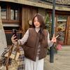 Cotton-padded Vest Women's Autumn and Winter Vest New Fashionable Small Stand-up Collar Vest Short Loose Coat