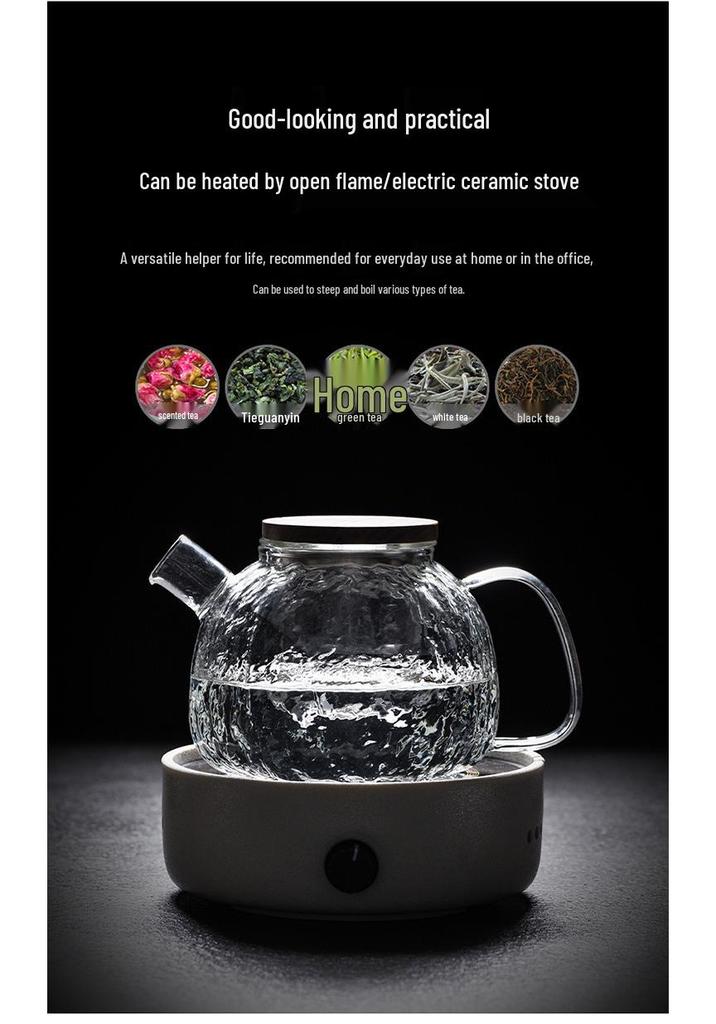 Qinghuan Large Capacity Japanese Glass Teapot with High Temperature Resistance and Thickened Tea Infuser Set