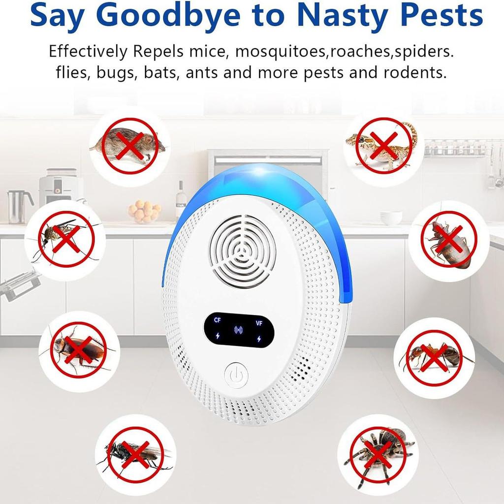 Multi-level Ultrasonic Pest Repeller with Mosquito Repellent Lamp – No Radiation