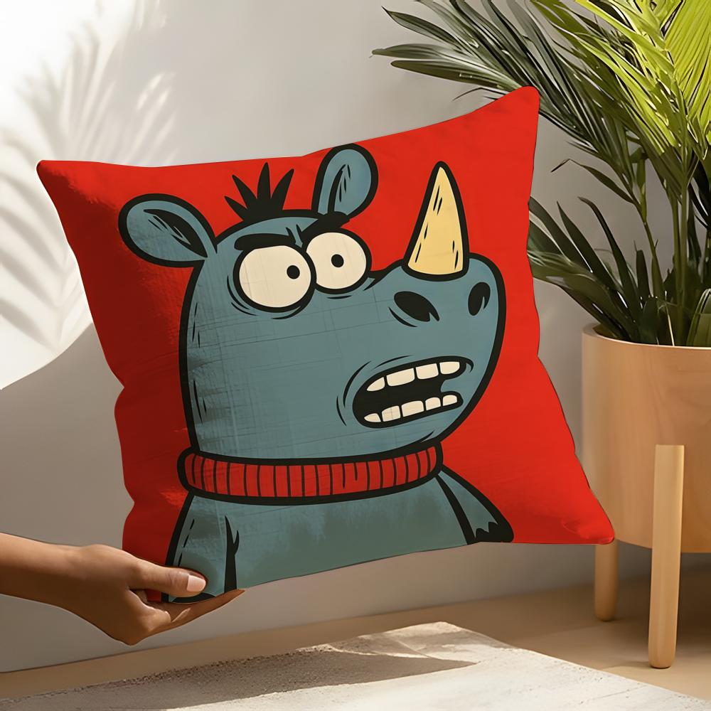 2 Funny And Quirky Party Animals Pillow Case Home Living Room Decoration Linen Pillowcover Pillow Cases Cushion Cover
