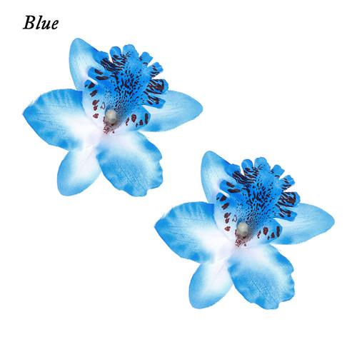 

2Pcs Fashion Flowers Hair Clips Women Bohemia Bridal Orchid Hairpins Wedding Accessories Girls Barrette Beach Hair Accessories синий