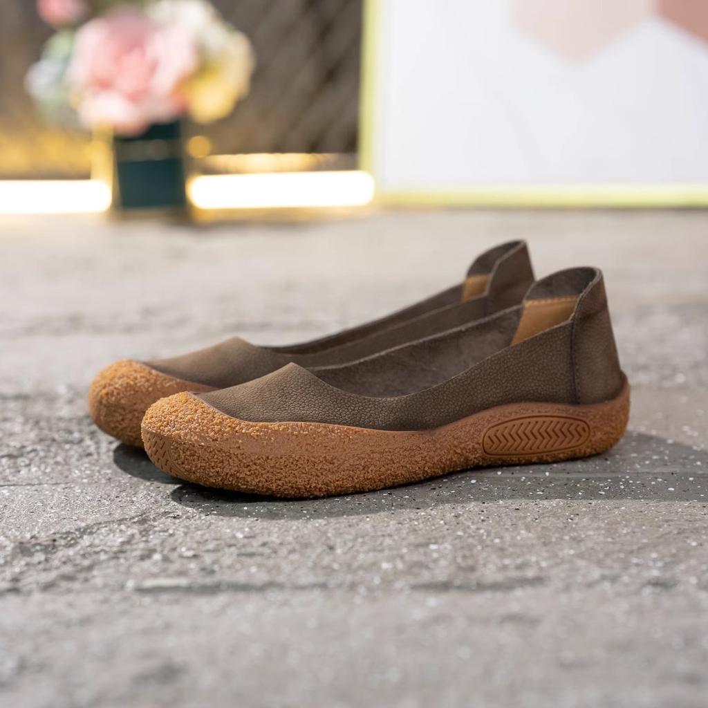 Fashion AIYUQI Women's Flat Shoes 2025 New  Non-slip Genuine Leather Casuals Female Shoes Large Size Retro Loafers For Women