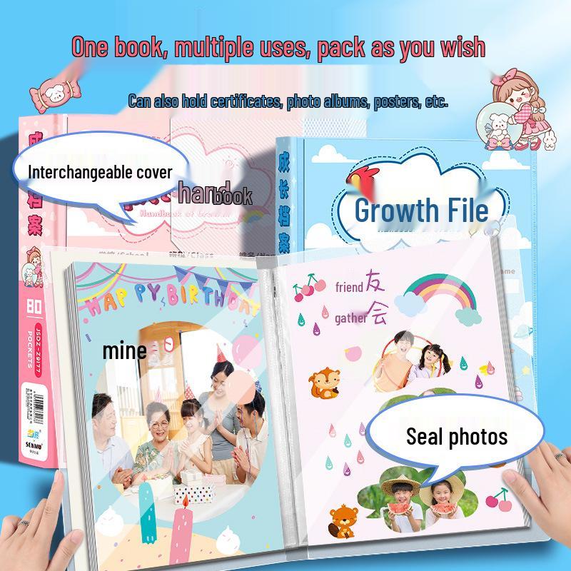 Children's Loose-Leaf Memory Book: Growth Record, Artworks, Photos & Kindergarten Keepsakes