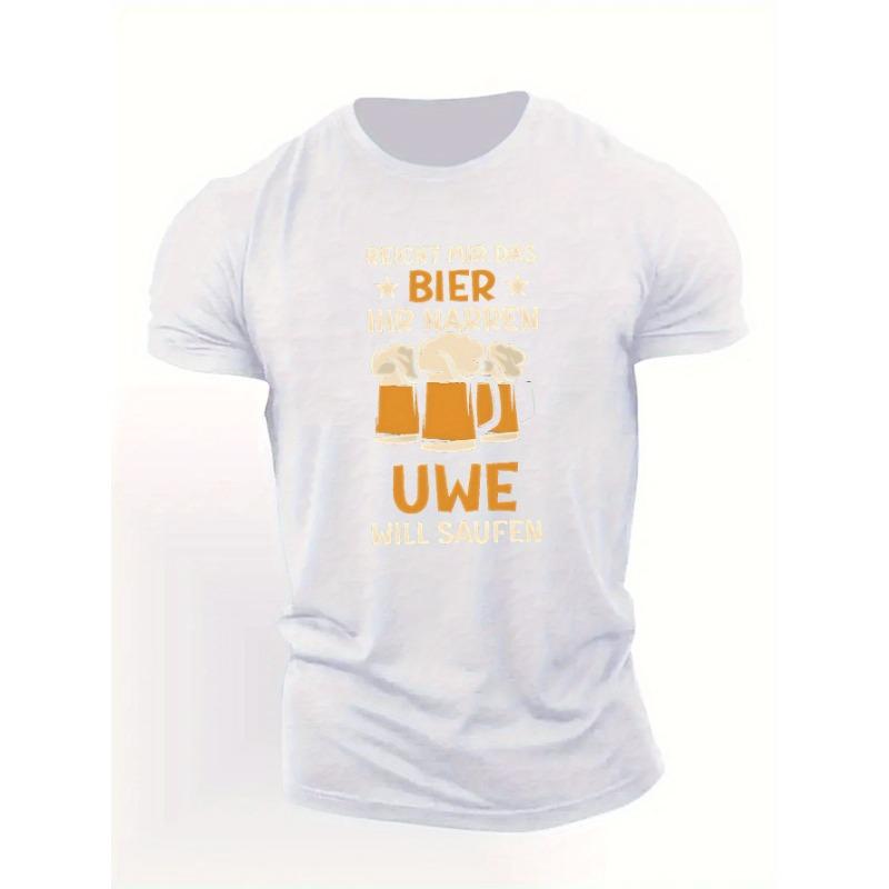European Size Reicht Mir Das Bier Uwe Crinkle Plus Size Men's T-Shirt, PLUS SIZE