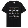 2026 Summer Unisexs Fish Species Pattern Printed Fisherunisex Gift Round Neck Tshirt 100 Cotton Street Soft Breathable Short Sleeve