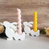 3D Rabbits Candle Holder Silicone Molds Epoxy Resin Molds Ornament Easters Rabbits Candlestick Molds Plasters Molds