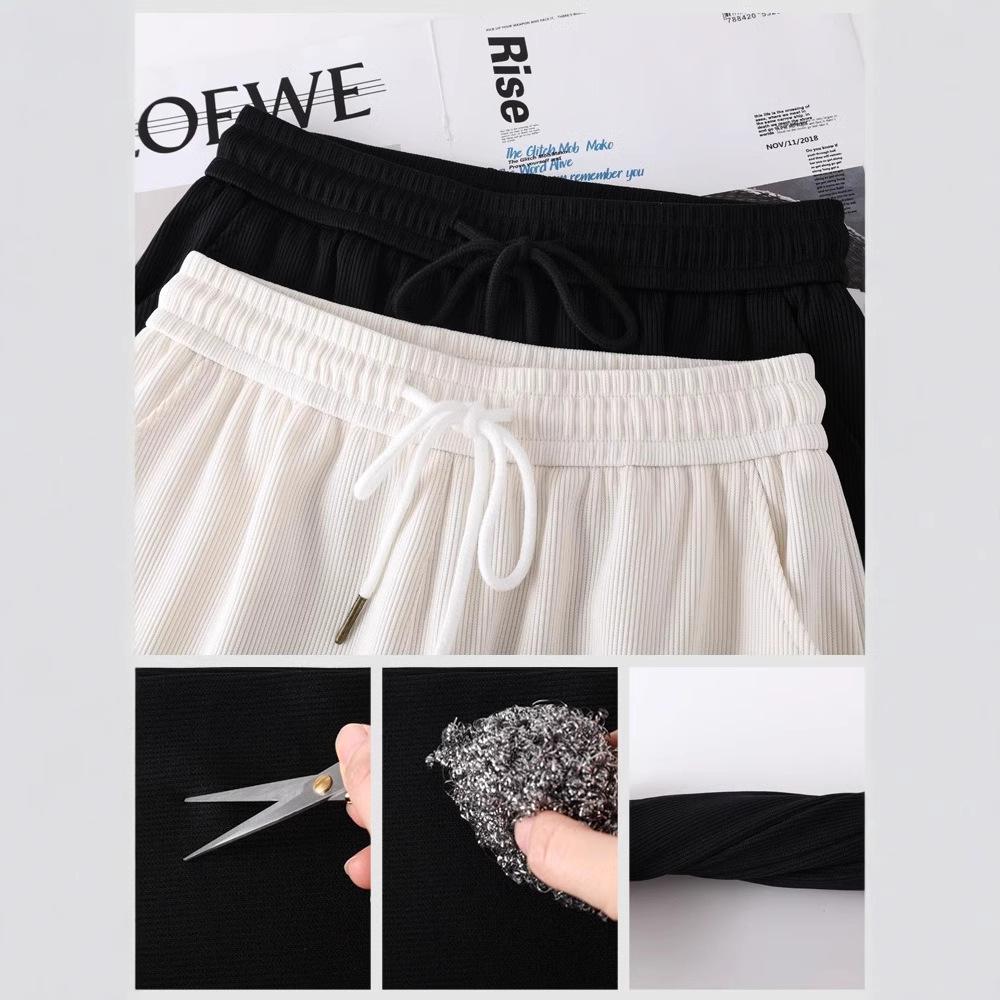 Women's High-Waist A-Line White Silk Shorts - Summer 2025 Collection, Petite Wide-Leg, Casual Sporty Style
