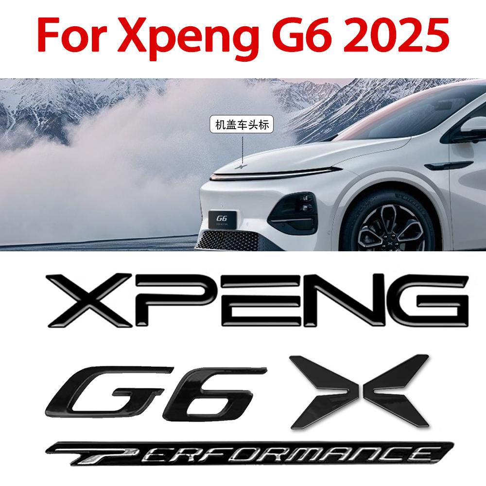 AAXR1 For Xpeng G6 2025 Blackened Car Logo Exterior Black Warrior Badge Xiaopeng G6 2025 Modification Accessories