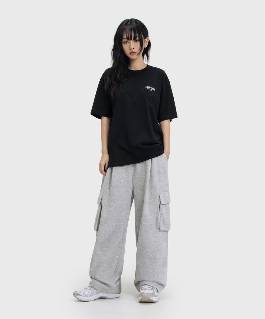 LEMAIN SECOND One-Pleat Wide Cargo Sweatpants [Gray] (Type B)