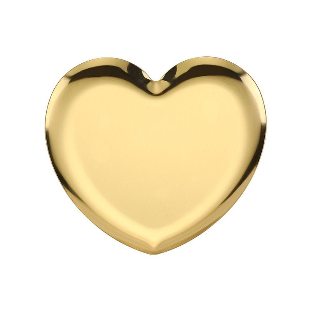 Premium Stainless Steel Heart-shaped Tray Cute Design Cute Ring Metal Tray Multi-Functional Creative Spoon Rest Household