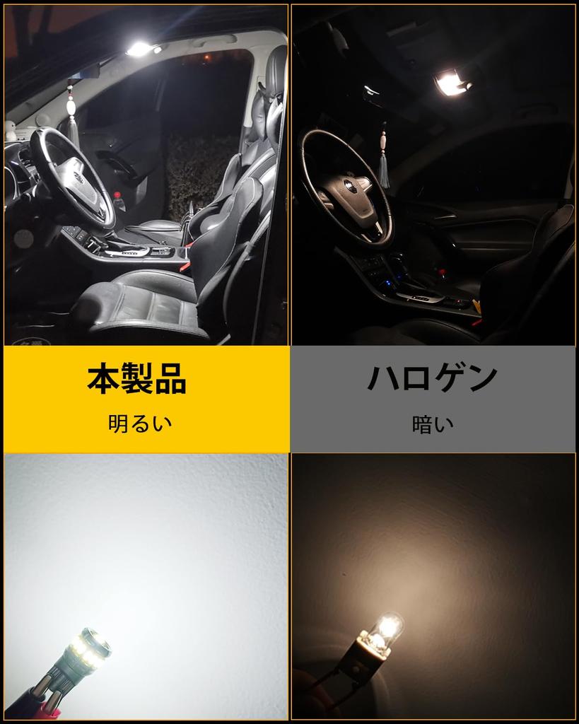 Goshimi T10 LED for 12 V - 24 V Cars, White, Explosive Light, Built-in