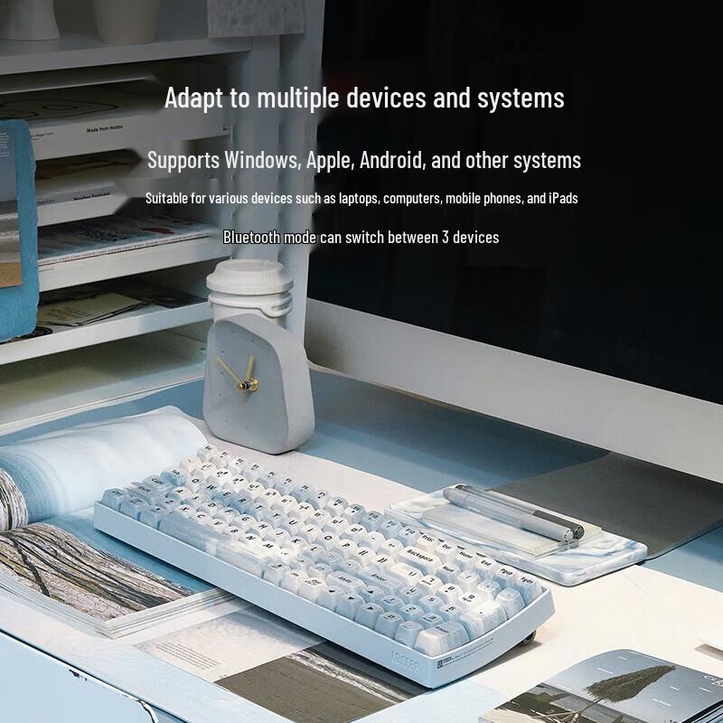 Lofree 68-Key Ink Wash Green Theme Tri-mode Magnetic Mechanical Keyboard