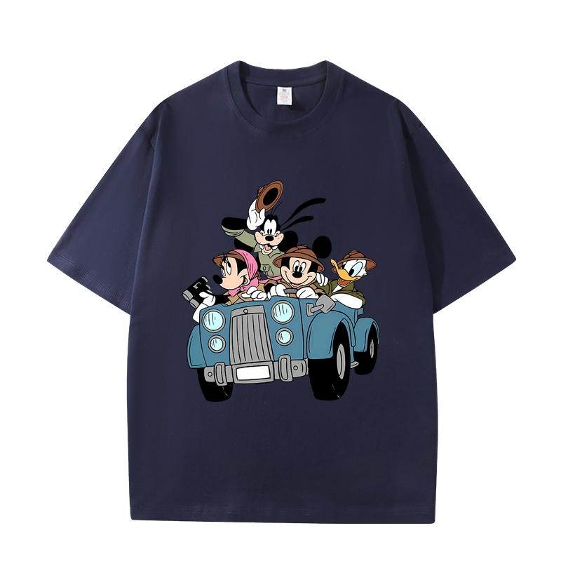 D06-101 MINISO 2026 Summer High-quality Printed Pure Cotton Shoulder Style Men's and Women's Round Neck Short Sleeved Couple T-shirt