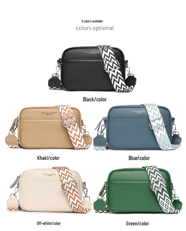 Genuine Leather Women's Crossbody Bag - Large Capacity, High-End Design, Small Square Shoulder Bag