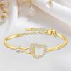 New Fashion Open Heart-Shaped Hollow Bracelet Women's Jewelry Zircon Exquisite Accessories Elegant Wrist Ornaments