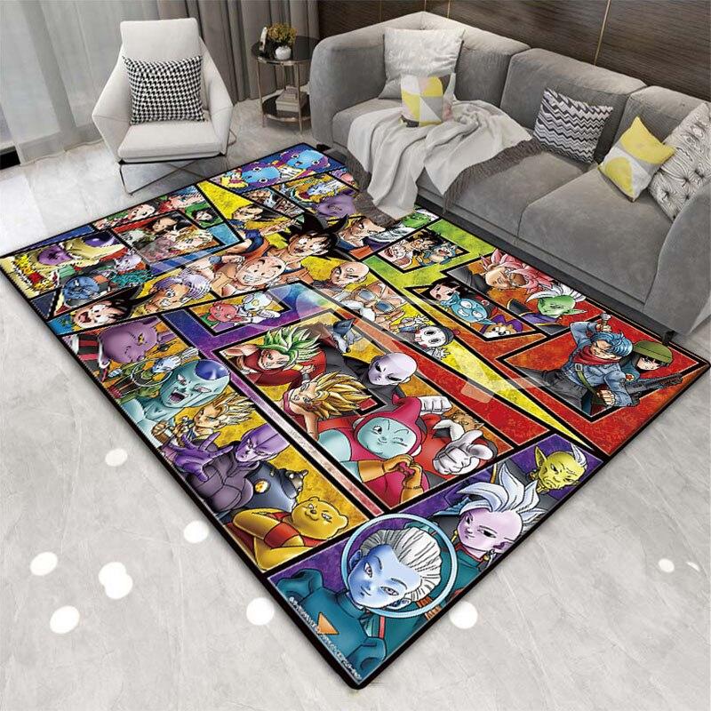 Imprimare 3D sufragerie pătrat desen animat japonez DragonBall covor joc baie bucătărie preș covor multifuncțional antiderapant.