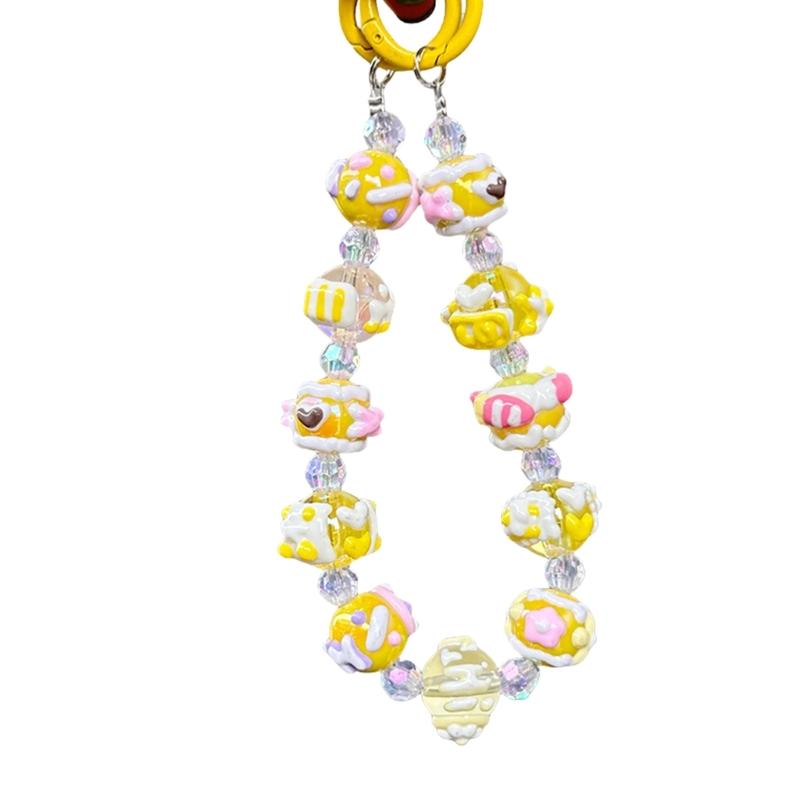 

Elegant Handmade Beaded Keychain Pendant Mobile Phone Chain Strap Fashion Cellphone Rope Women Telephone Lanyard Jewelry 1