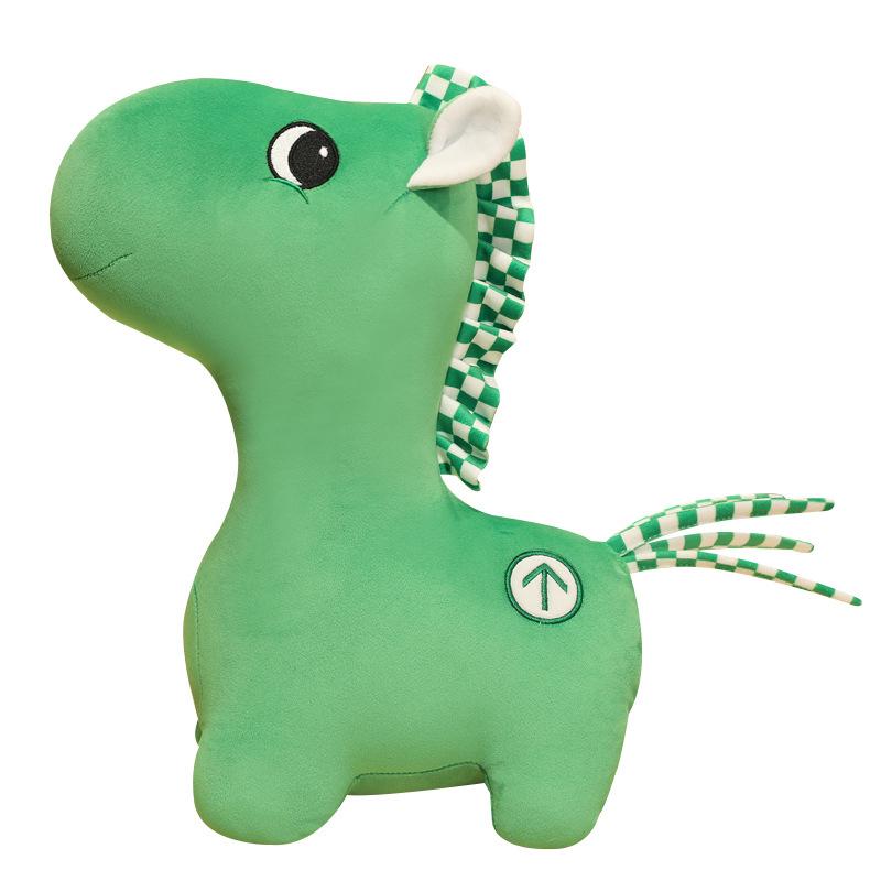 Adorable Green Horse Plush Doll Soft Stuffed Toy Kids Hugging Ornament Birthday Gift