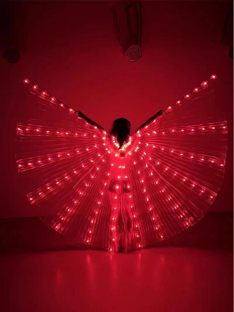 LED Leuchtendes Kinder Bauchtanzkostüm mit bunten leuchtenden Flügeln