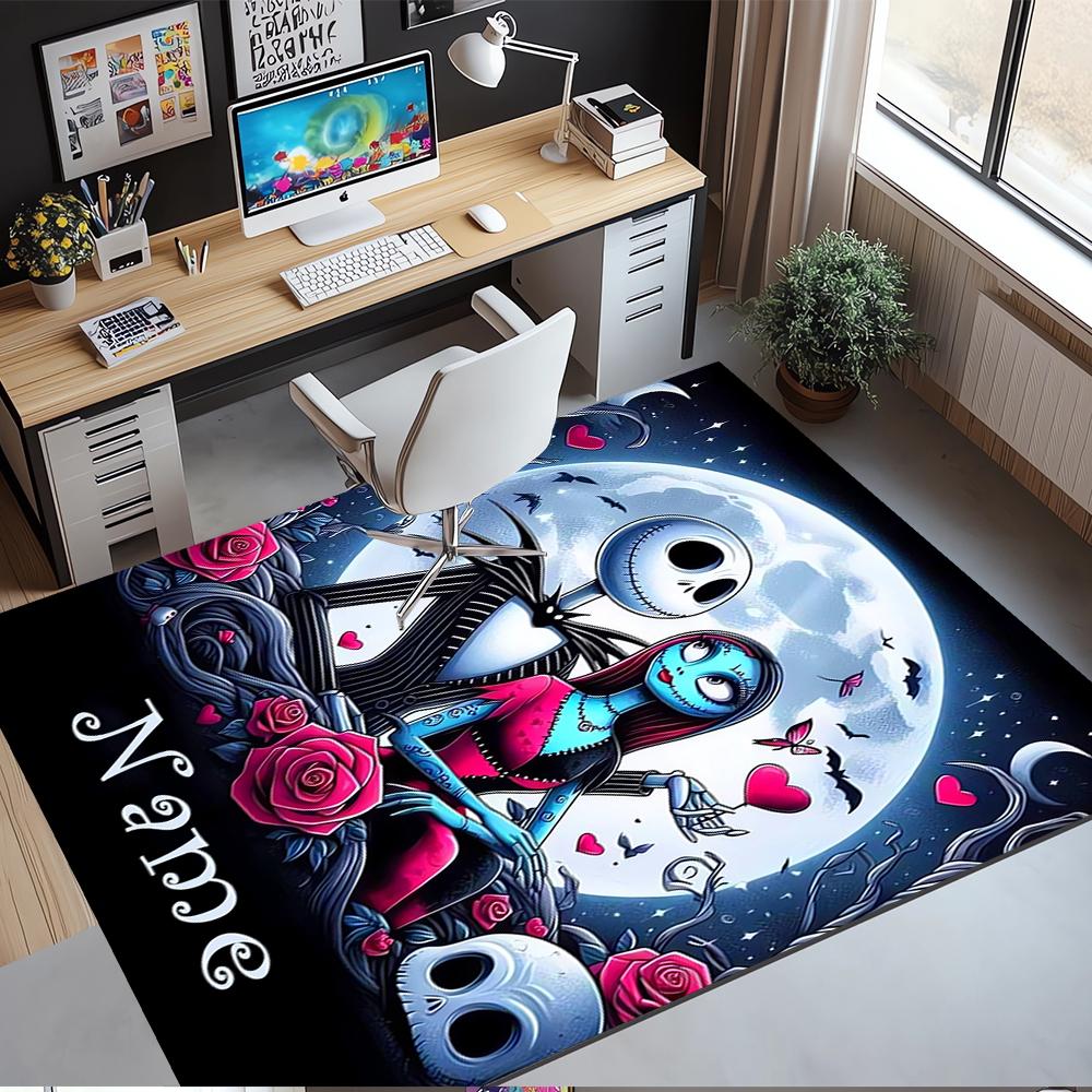 Custom Name The Nightmare Before Christmas Printed Carpet,Rug for Office Chair Living Room Bedroom Kitchen Room Decor Gifts.