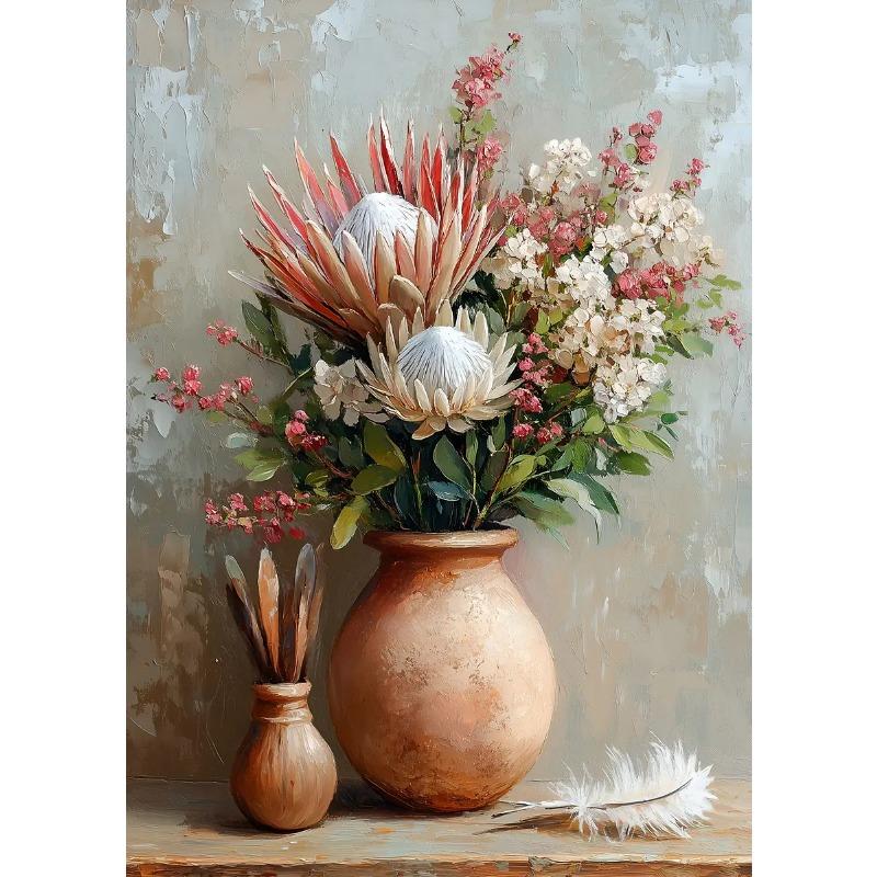 Exquisite Beautiful Oil Painting Flower Rose Winter Jasmine Sunflower Poster Canvas Prints Wall Painting Living Room Home Decor