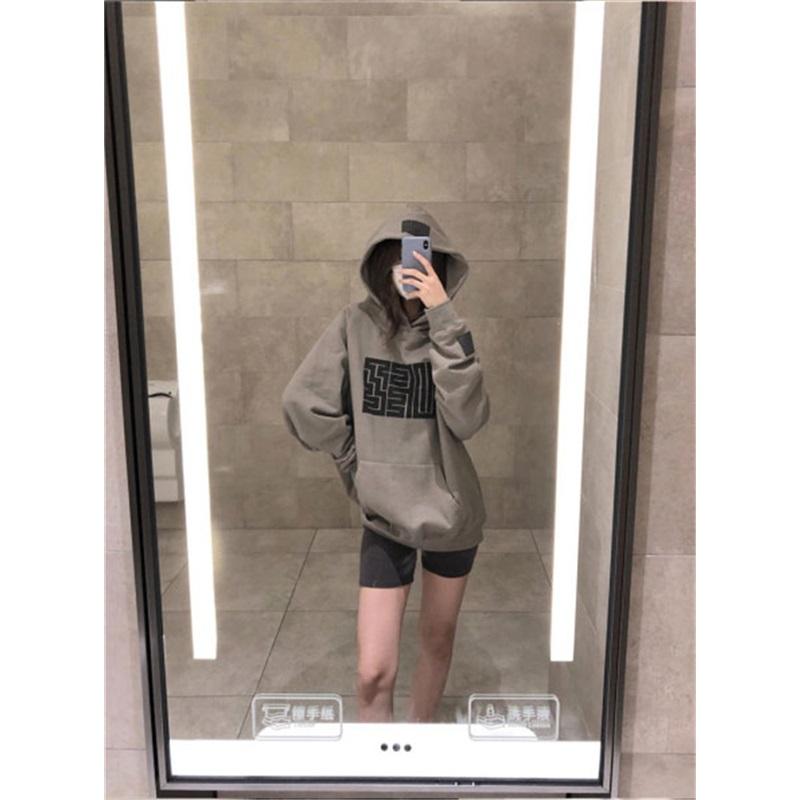 Vintage Fleece Hoodie Women's Oversized Baggy Pullover Sweatshirt With Graphic Print