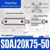 Adjustable Stroke Pneumatic Thin Cylinder - Piston Rod Sizes: 16/20/25/32/40/63