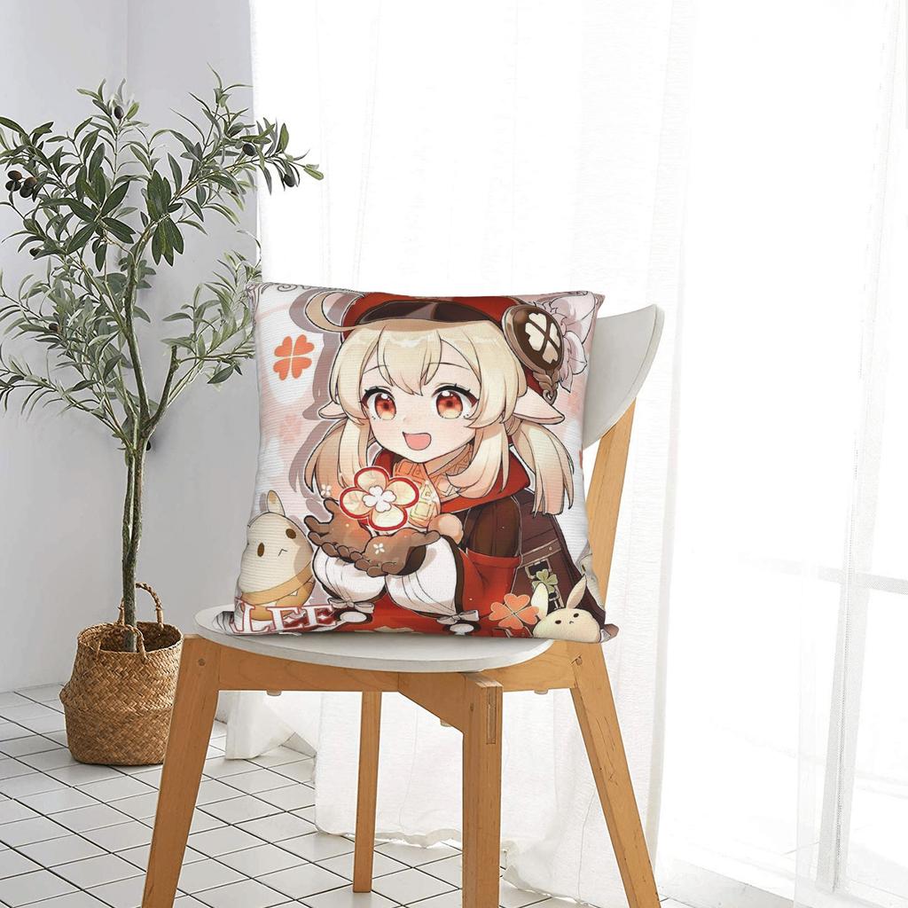 Genshin Impact Klee Pillow Case Comfy Pillow Cover Fashion Pillowcases For Chair Sofa Home Decor