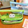 Transparent High Capacity Pencil Case Minimalist Style Student Pencil Pouch Multi Layer Cartoon Stationery Storage Bag