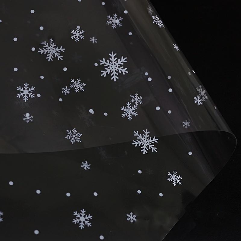 2Packs 20Pcs Per Pack Waterproof Transparent Snowflake Cellophane Flower Wrapping Paper Gift Wrapping Paper Flower Bouquet Supplies Gift Packaging