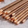 Shihua Wenge Wood Chopsticks with Rose Gold Copper Tips