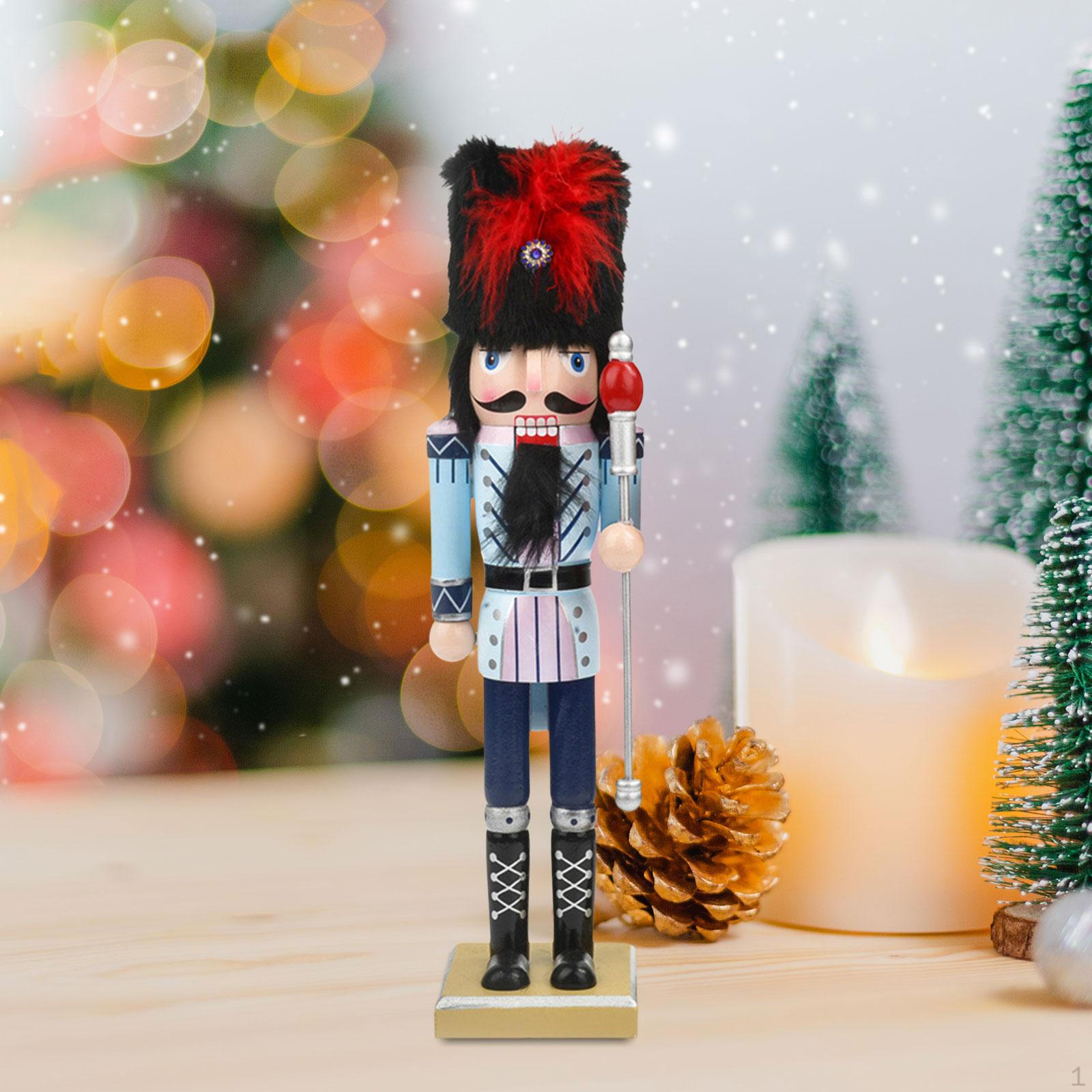 

Christmas Figurine, 15 Inch Table Ornament, Multifunctional Durable Decorative Wooden Doll for Home Style B