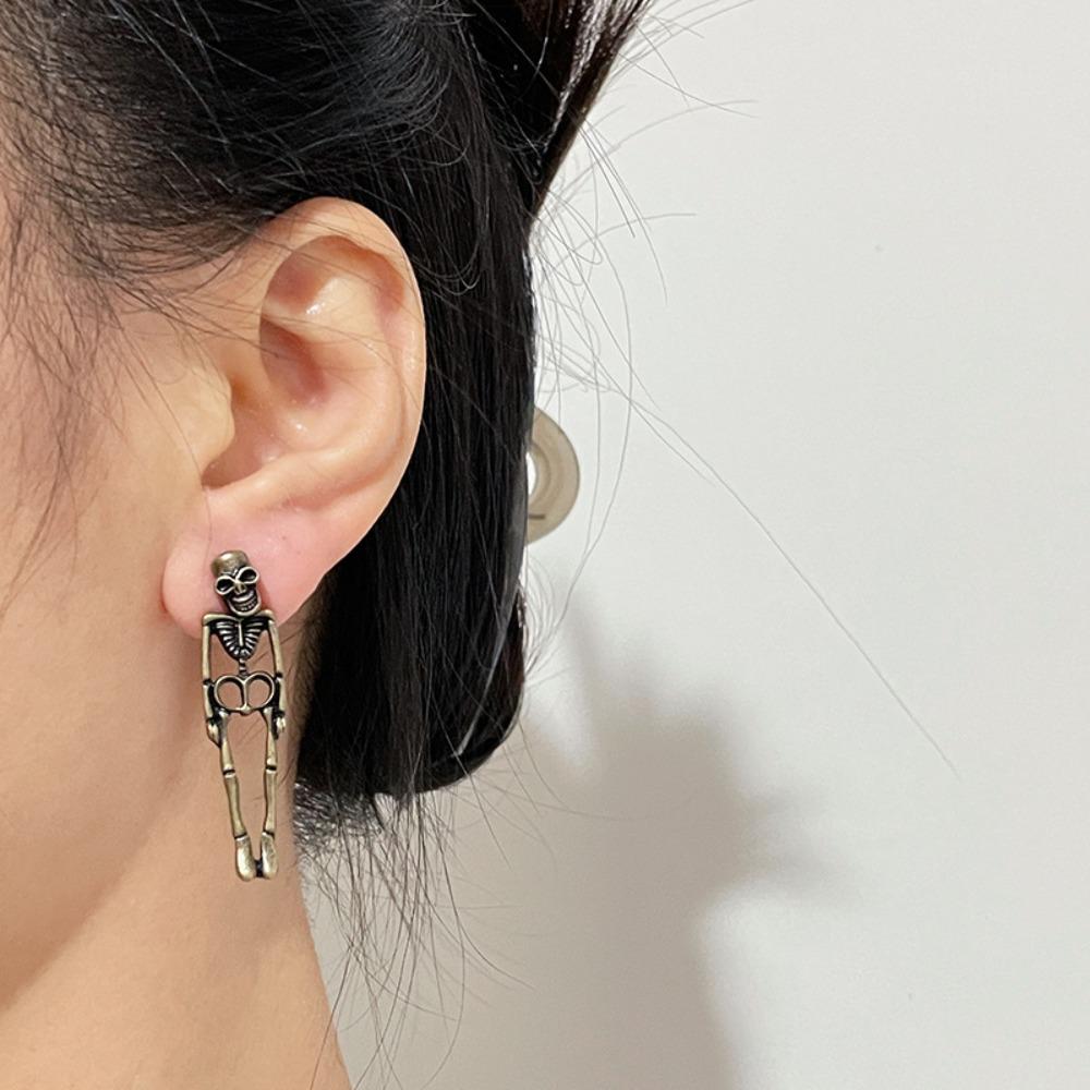 Skull Skeleton Earrings Zinc Zinc Alloy Imitation Human Bone Earrings Fashion Halloween Earrings  Accessories