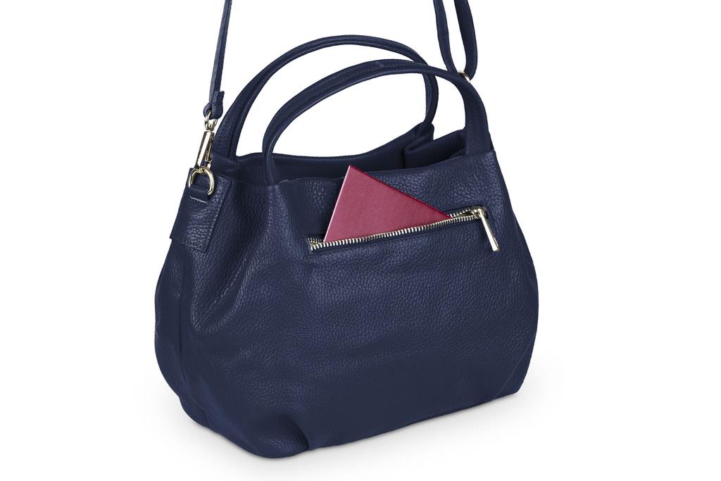 Borsa in Pelle Vera Pelle Bolsa Blu Navy