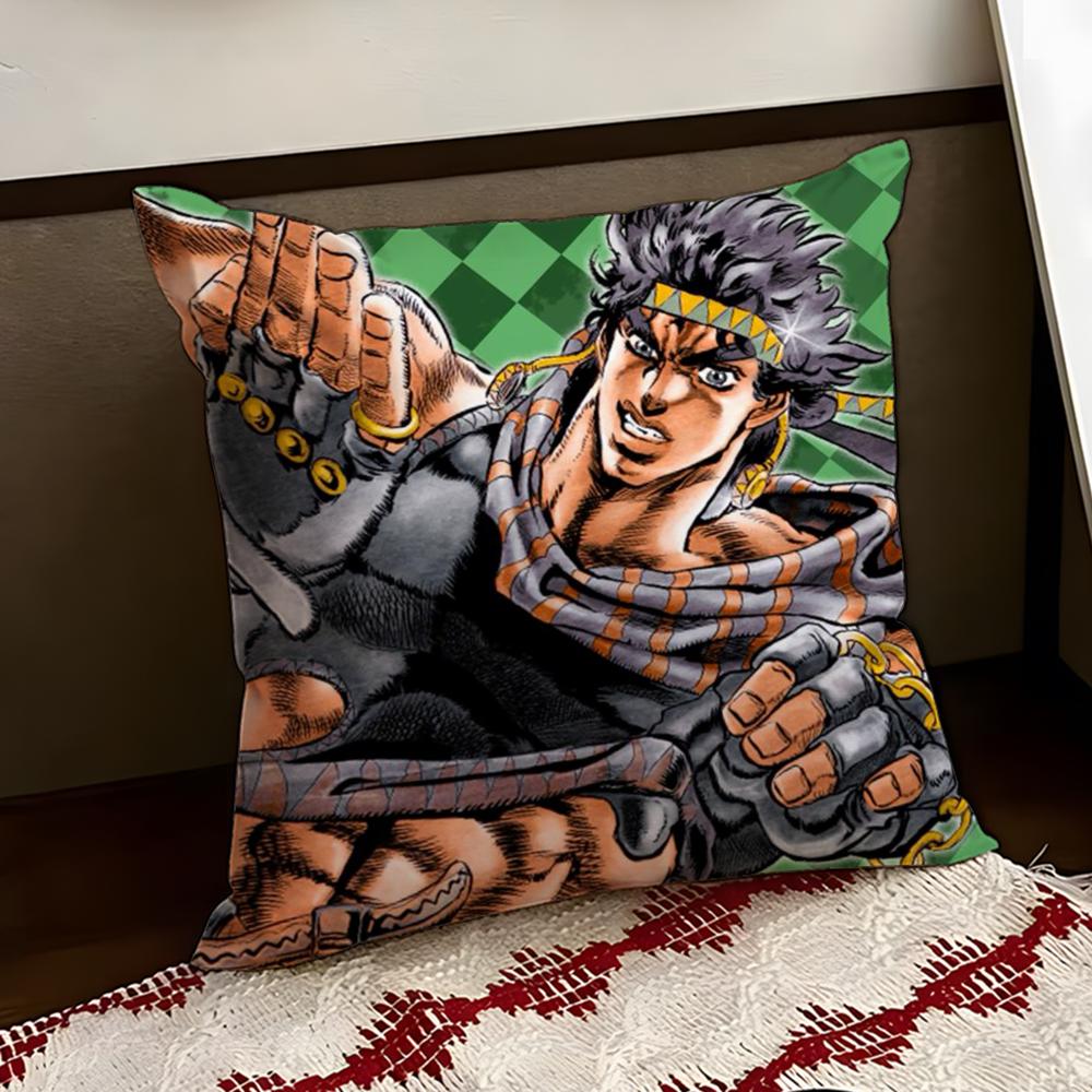 JJoJos BBizarre Adventure Cushion Cover Reversible Soft Durable Pillow Cover Home  Car MultiScene Use for Daily Comfort