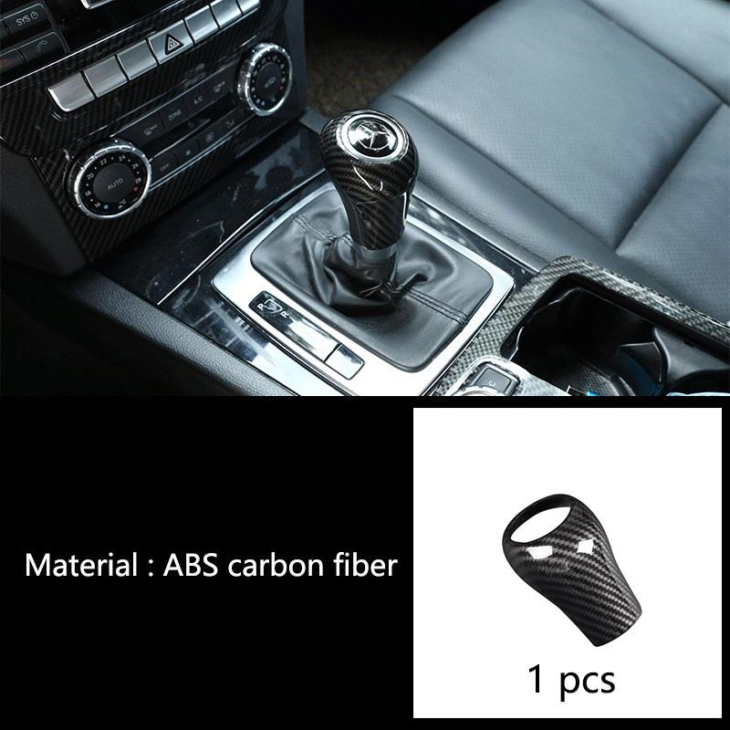 Car Styling Carbon Fiber Gear Shift Handle Cover Trim Sticker For Mercedes Benz A C E G Class W204 W212 W169 W463 GLK X204 CLS