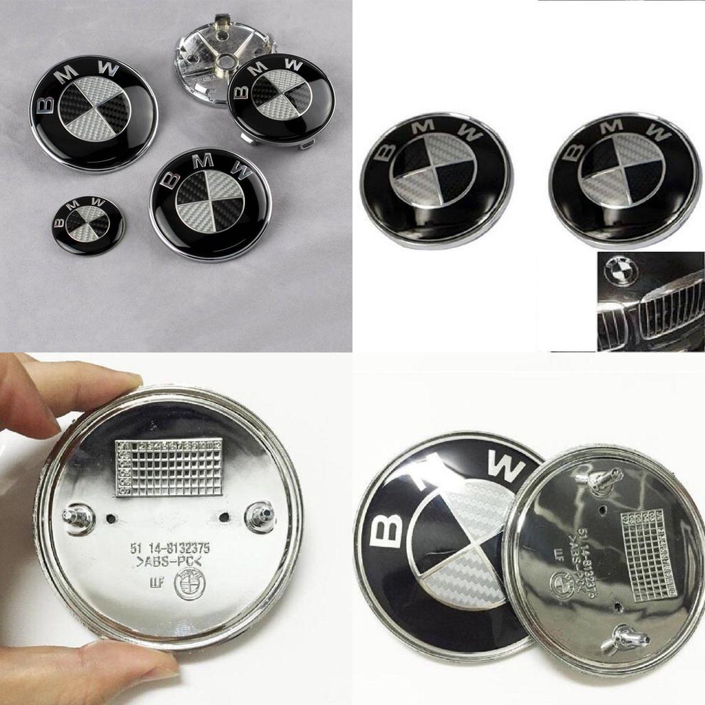 Replacement Carbon Fiber Bmw Emblem Badge 82mm Front Hood Trunk Logo For Most Bmw Models