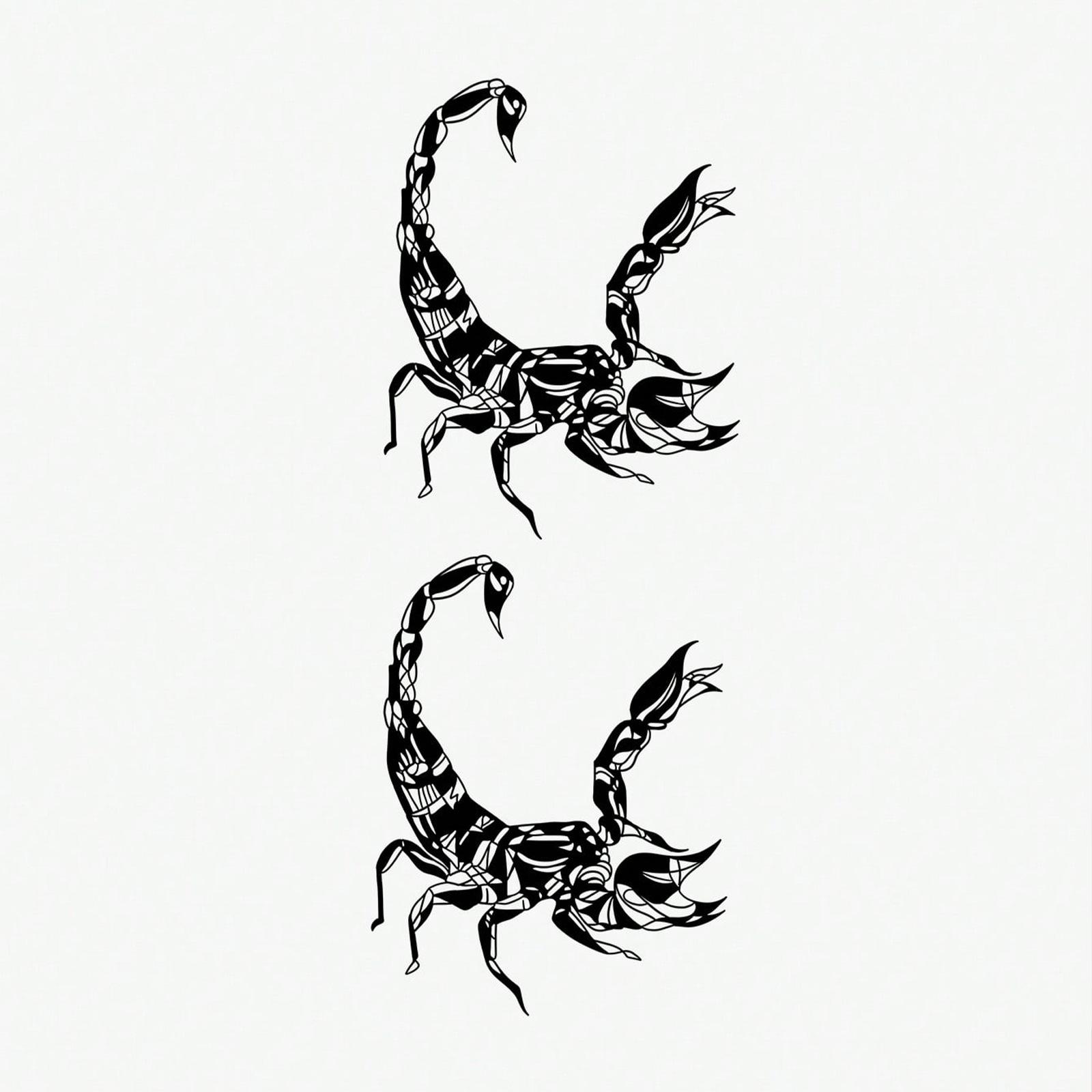 Y2K Simple Personality Dark Domineering High Value Men S Scorpion Tattoo Sticker 11*18CM
