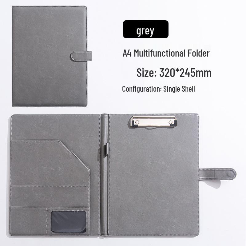 A4 Magnetic Leather Document Folder: Multifunctional Business Manager with Custom Logo