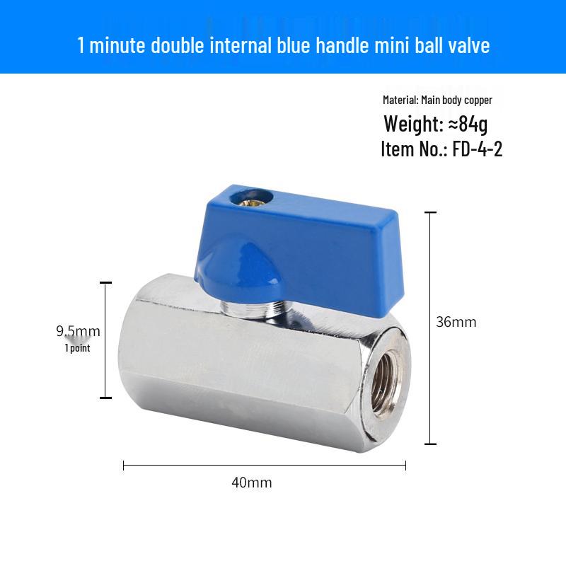 Super Short Mini Brass Ball Valve, 1/8" - 1/2" Thickened Male & Female Valve Switch