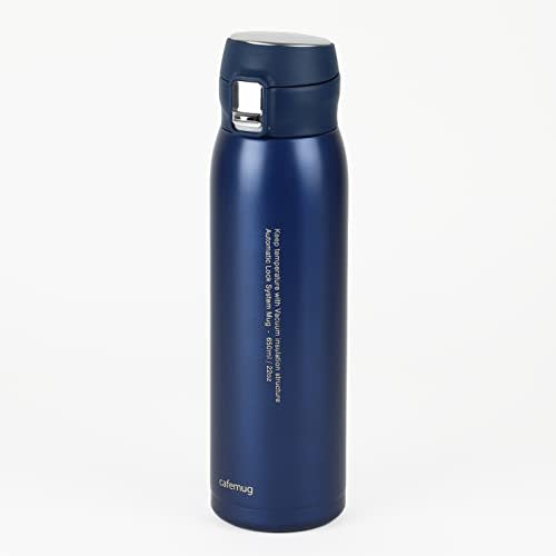 PEARL METAL Mug Bottle, Navy Blue, 650ml, Lightweight, One-Touch Mug, Cafe Mug Porter, HB-4762