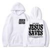 Christlicher Religiöser Jesus Rettet Print Hoodie Vintage Gotisch Herren Damen Mode Pullover Fleece Übergröße Sweatshirt