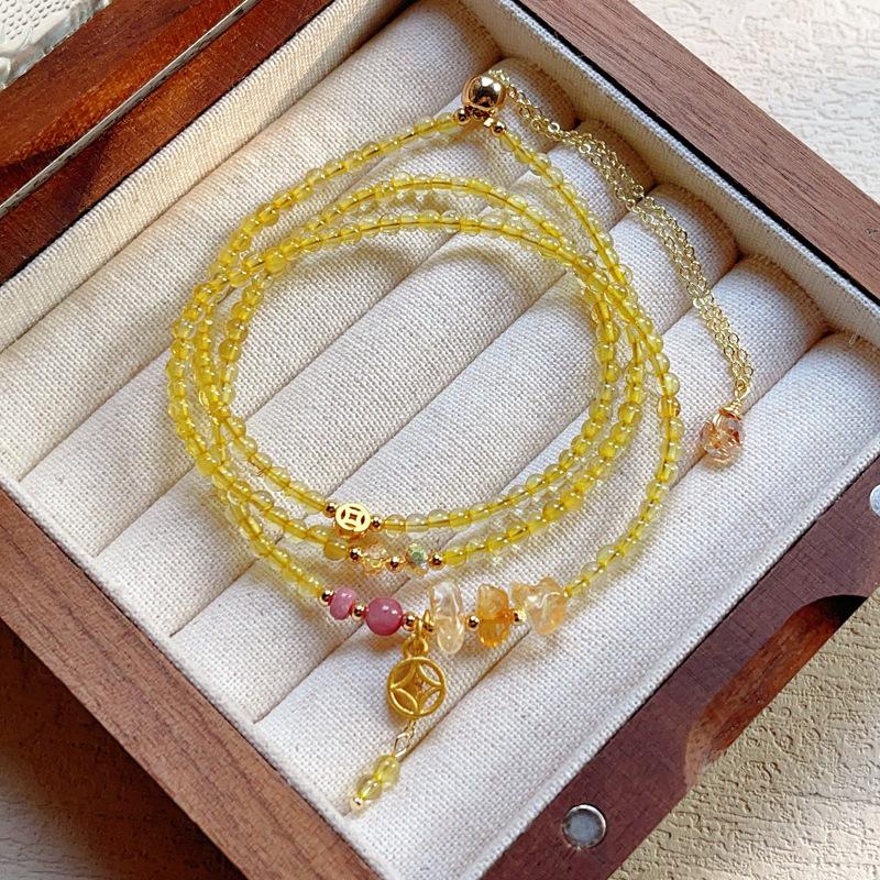 bracelet chain, female citrine tourmaline power bracelet, for girlfriends.