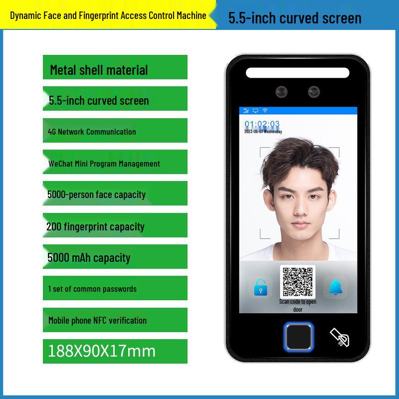 5.5" Smart Face Recognition Access Control & Attendance System for Campus and Community.